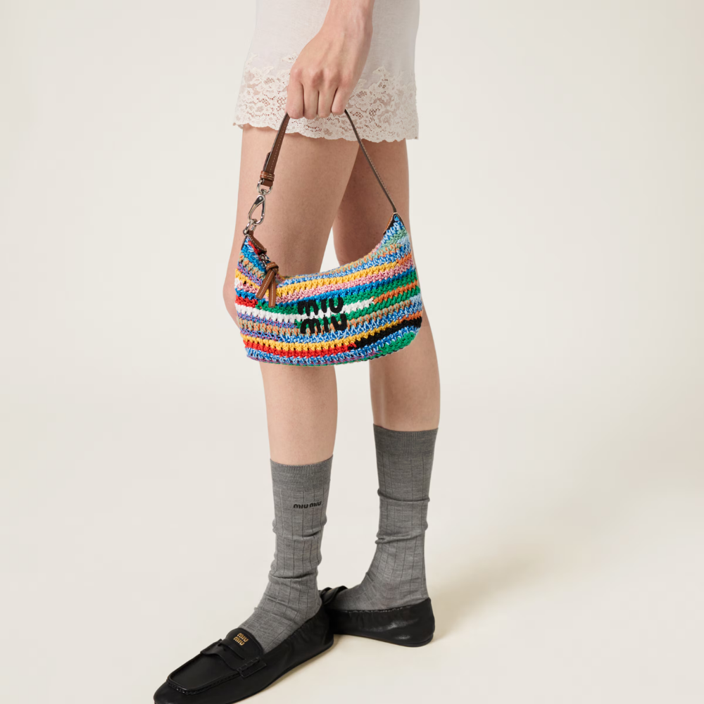 Miu Miu Multicolored Crochet Pouch