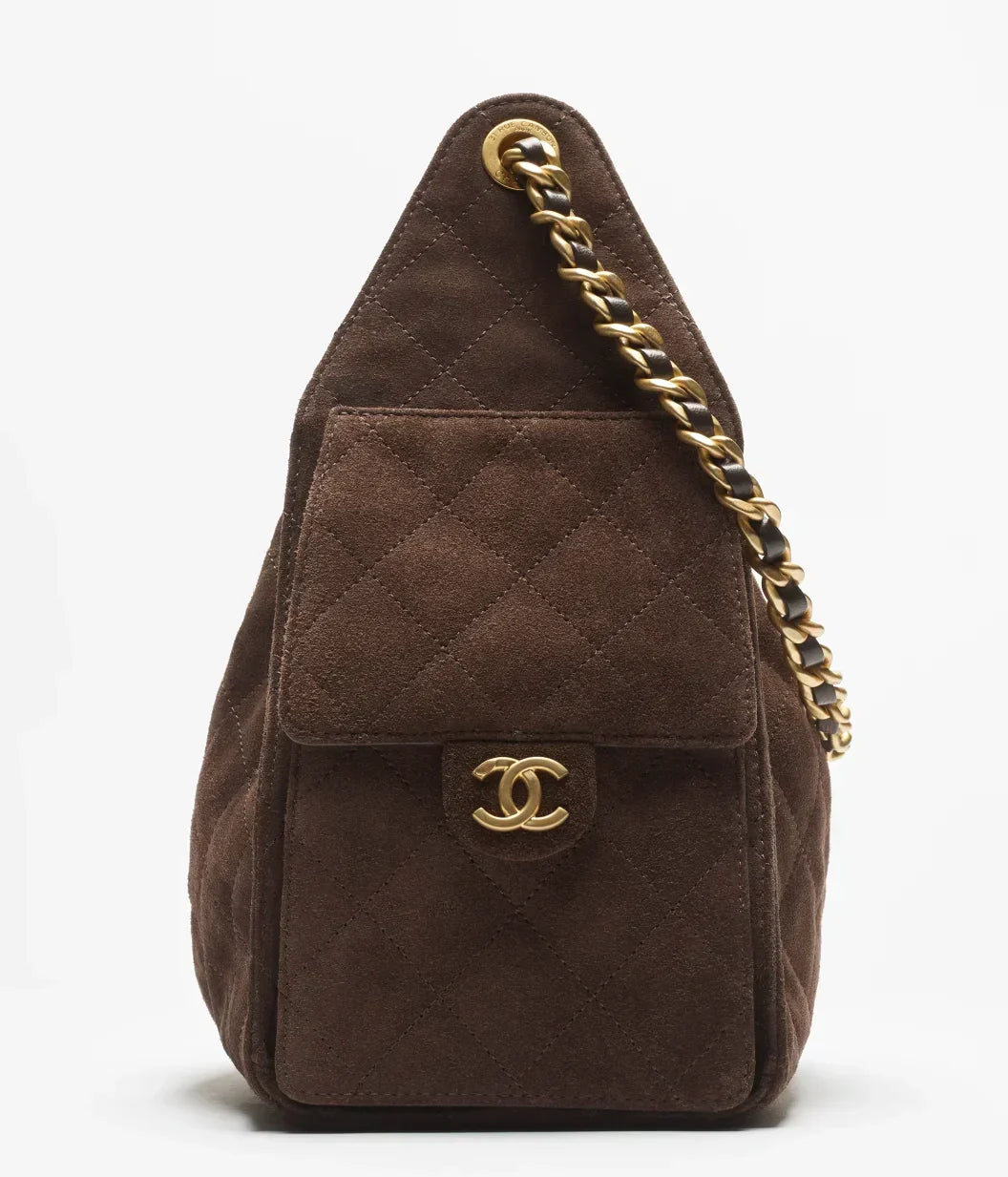 Chanel Mini 25 Quilted Leather Handle Shoulder Bag with Chain Strap (20 x 22 x 12.5) cm