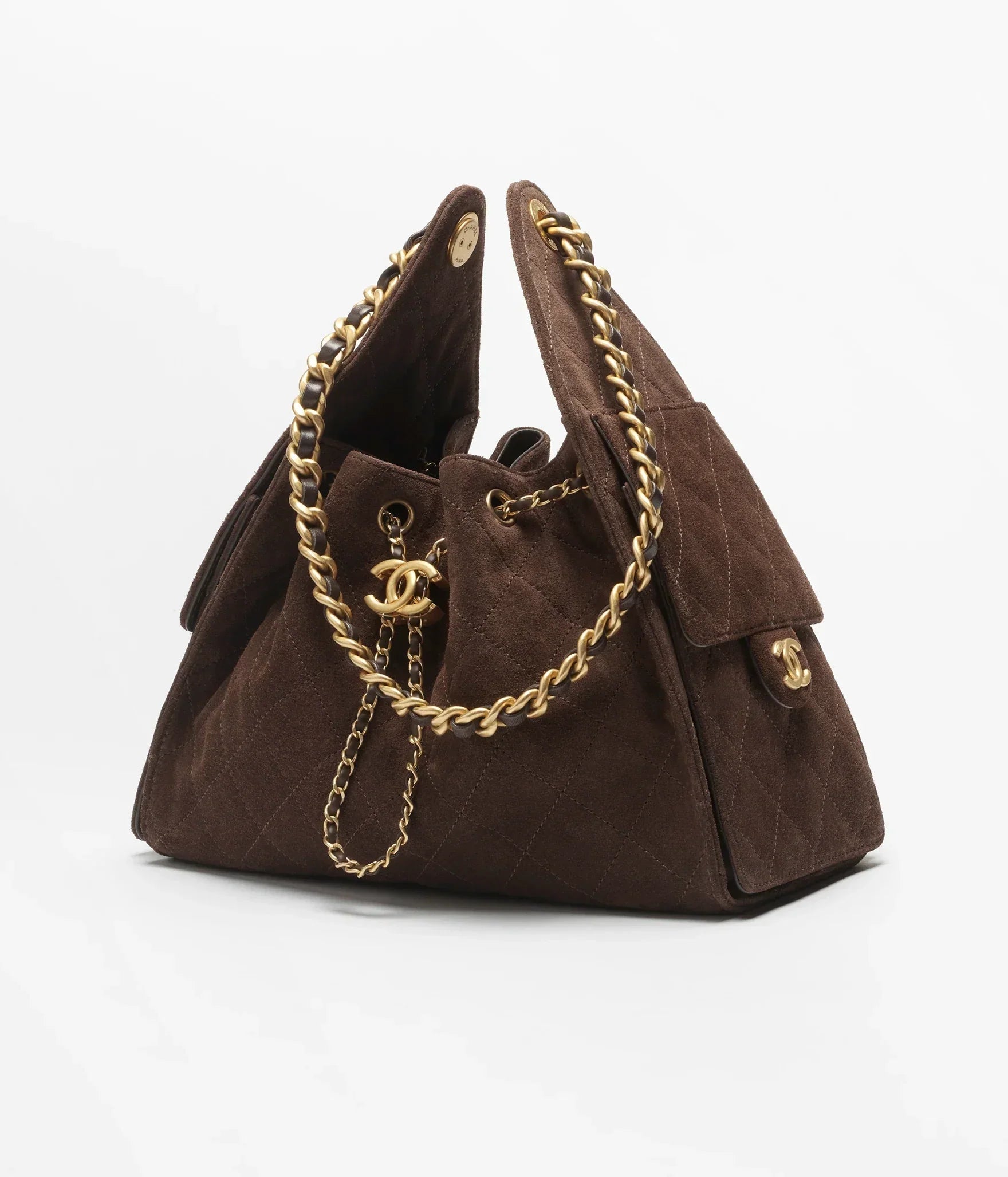 Chanel Mini 25 Quilted Leather Handle Shoulder Bag with Chain Strap (20 x 22 x 12.5) cm