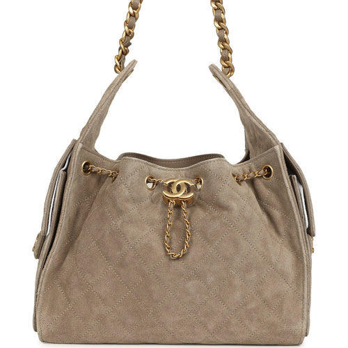 Chanel Small 25 Hobo Grey Suede