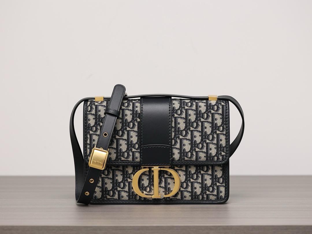 Dior 30 Montaigne Bag Oblique Blue Jacquard