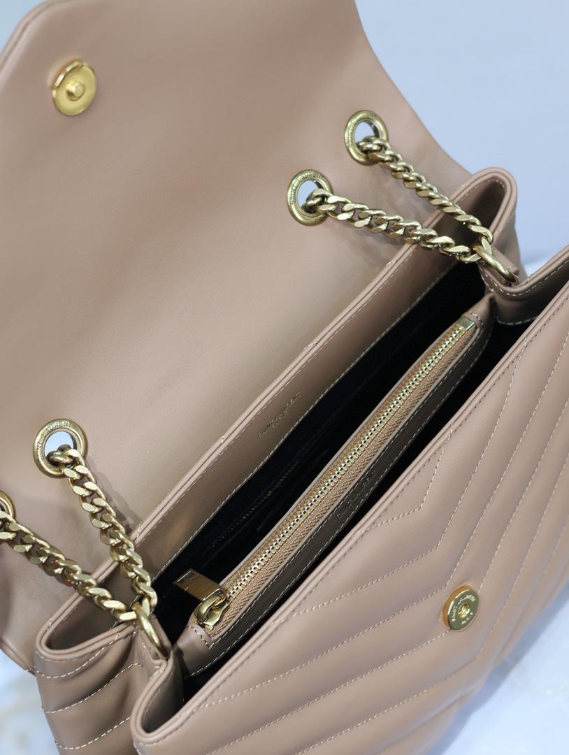YSL Loulou Small Bag Beige Brown