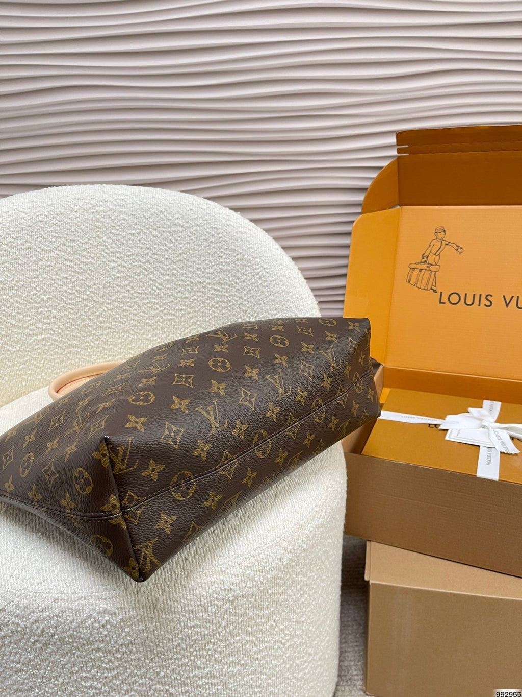 LV Boetie PM Monogram Canvas Tote Handle Bag with Drawstring Closure (32 x 13 x 29) cm