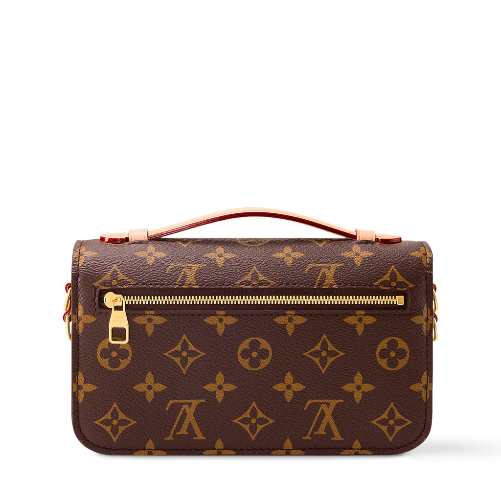 LV Pochette Métis East West Monogram Canvas Handle Crossbody Bag with Chain Strap and Leather Trim (21.5 x 13.5 x 6) cm